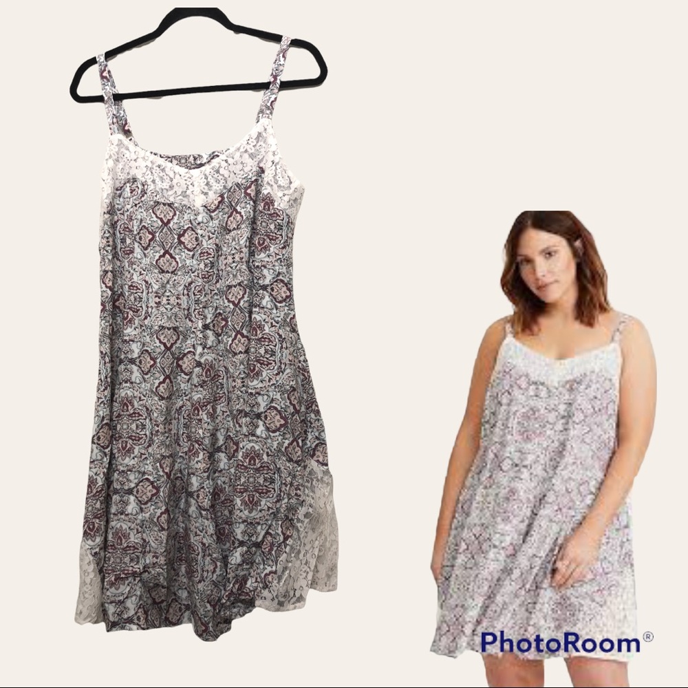 Torrid lace inset a line mini dress